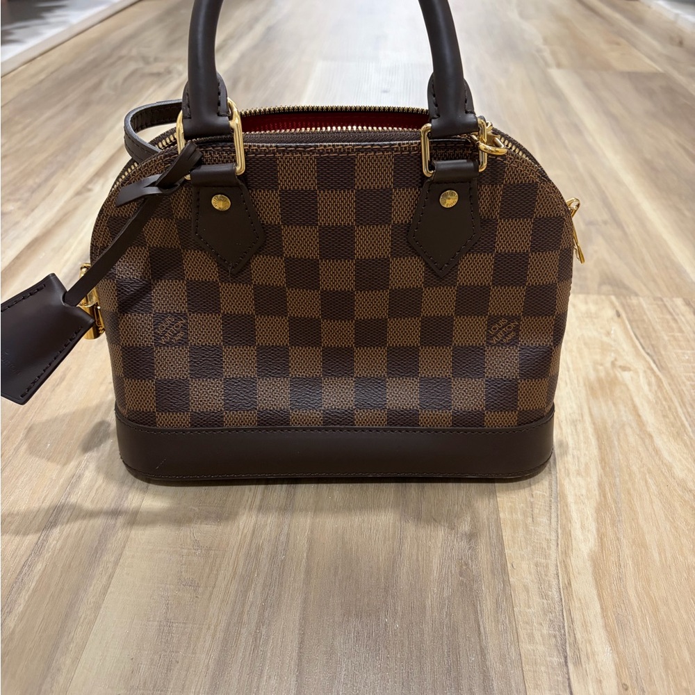 Brown Checkered Women's Satchel Handbag